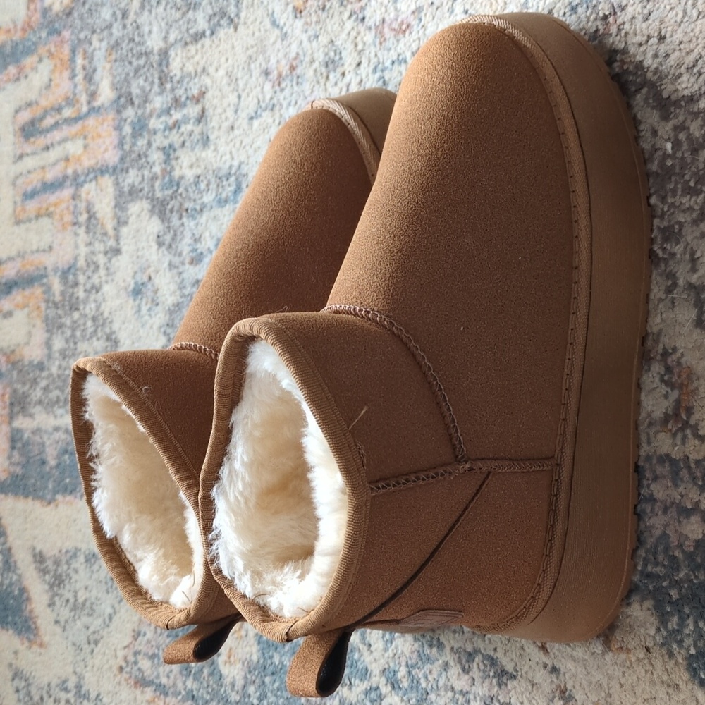 Woman's Cozy Fleece Lined Platform Ankle Boots - Picture 4 of 5